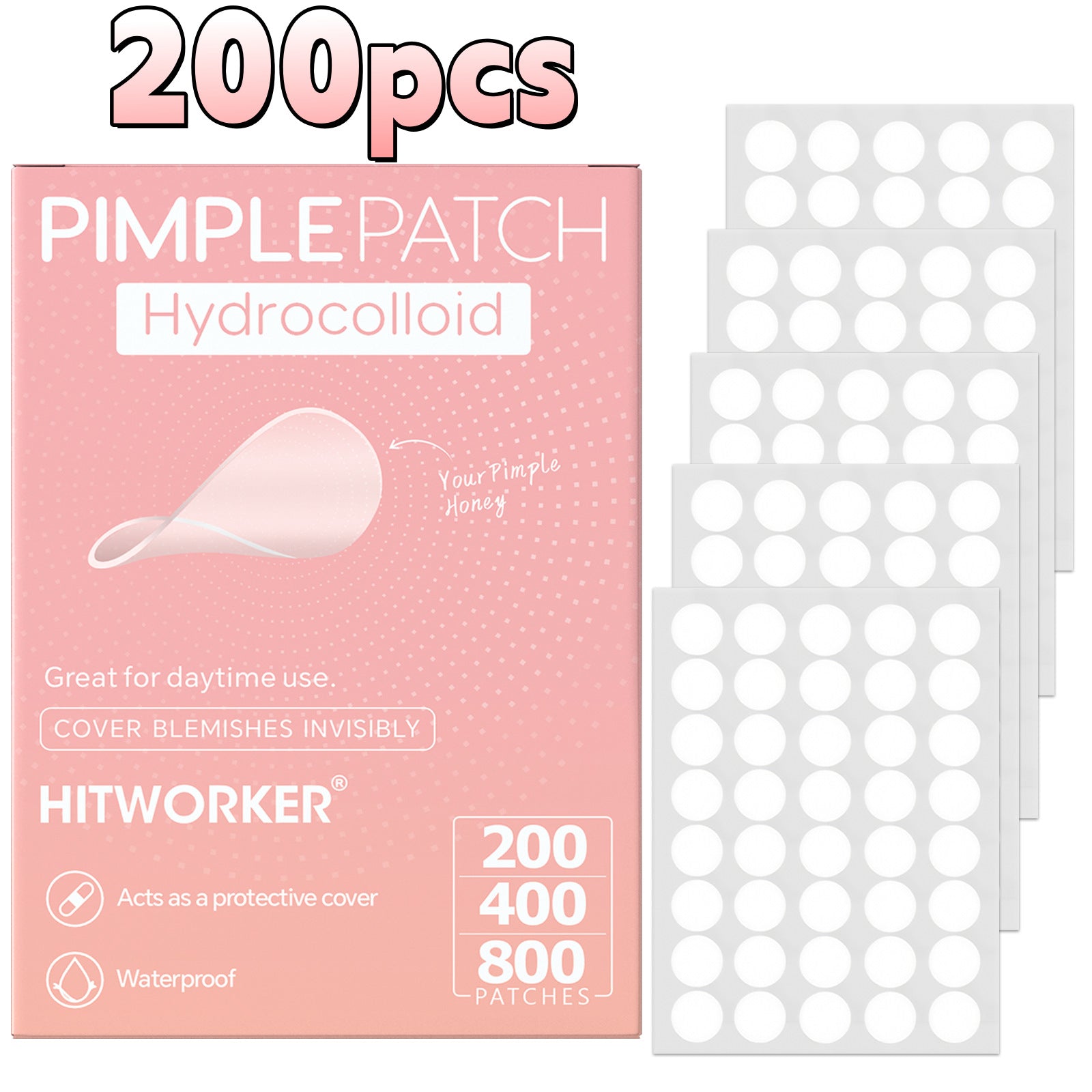 Pink Hydrocolloid Acne Patches