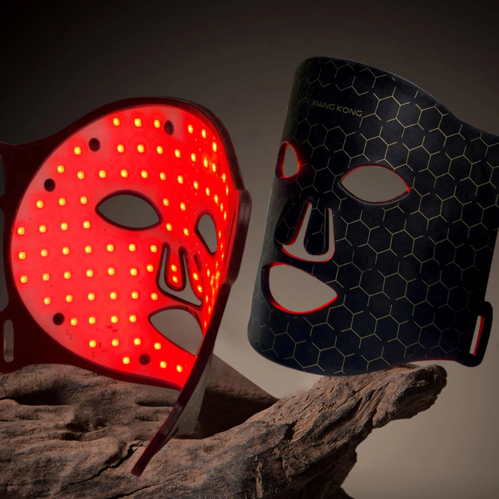 7Colors LED Face Mask with 110pcs Lamp Beads Photon Red Light Therapy Repair Skin Beauty Wireless Flexible Facial Masks