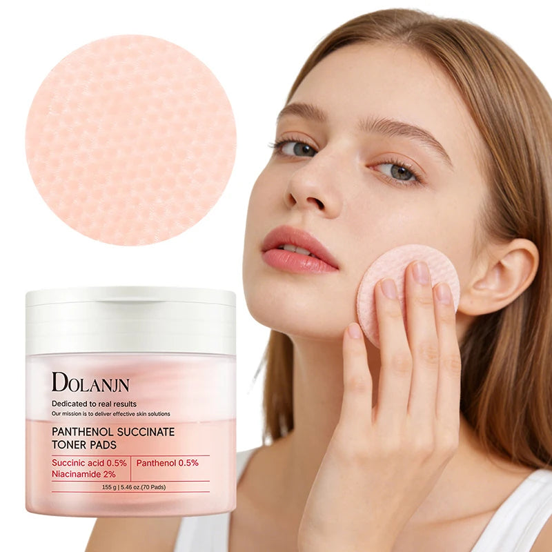 Zero Pore Exfoliating Toner, Succinic Acid Panthenol Gel Cleanser Cotton Pads Collagen Pore Minimizing Peeling Facial Skincare