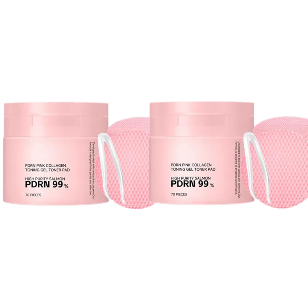 70pcs PDRN Pink Collagen Toner Pads with Centella Asiatica – Soothing & Hydrating Shrink Pores Balancing Oily Skin Barrier Repai
