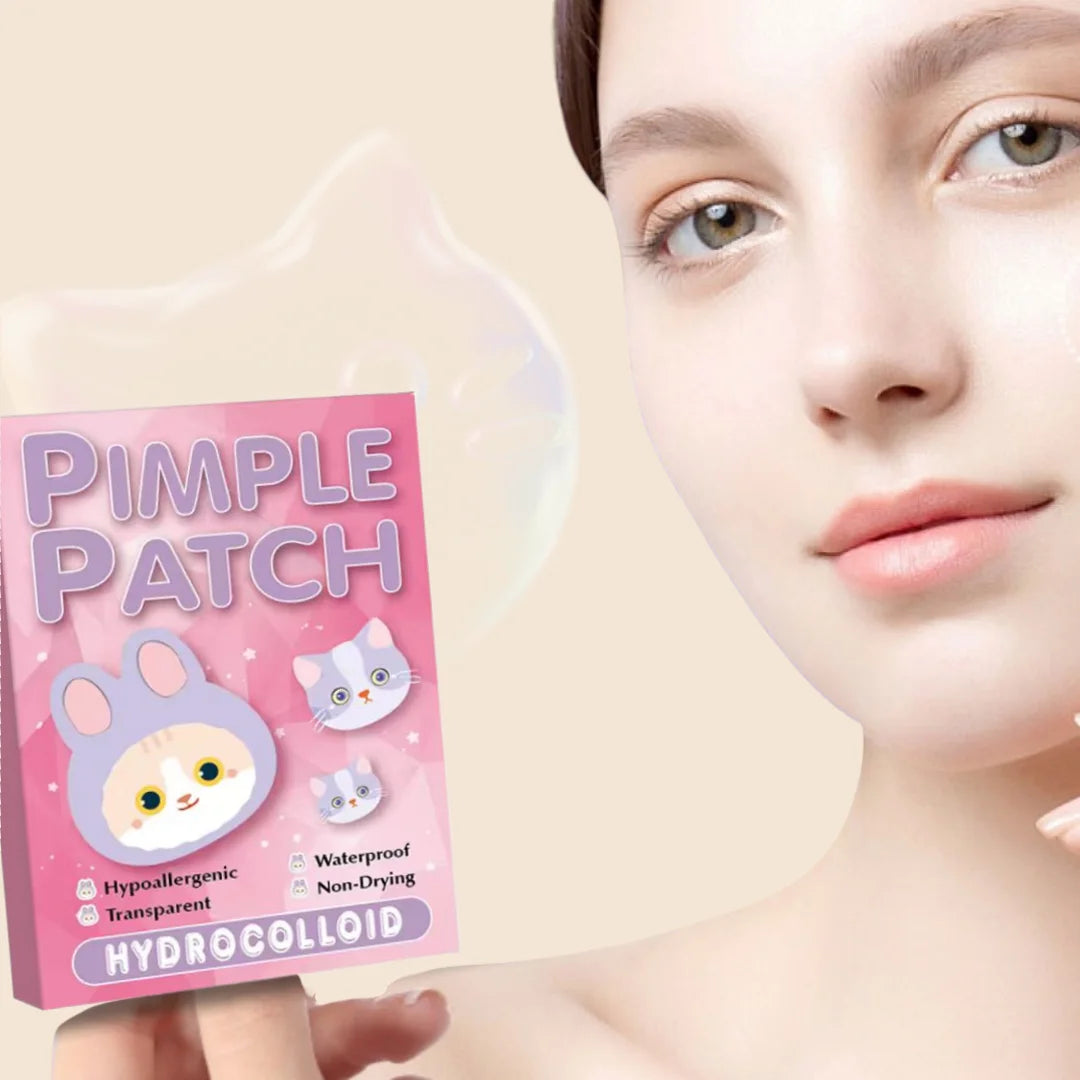 Salicylic Acid Acne Patches - Invisible & Cute Cat-Shaped Stickers to Fight Pimples and Soothe Skin