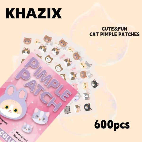 Salicylic Acid Acne Patches - Invisible & Cute Cat-Shaped Stickers to Fight Pimples and Soothe Skin