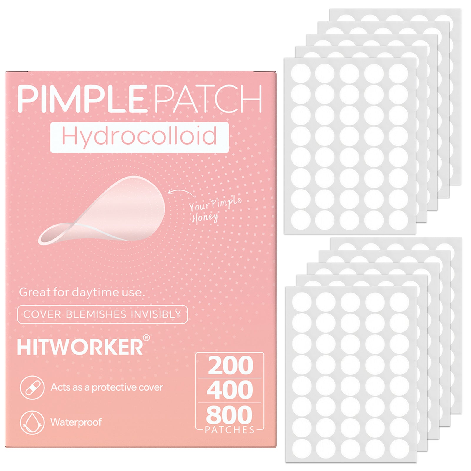 Pink Hydrocolloid Acne Patches